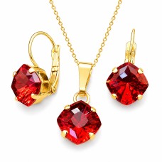 Papuošalų rinkinys moterims „Mystic (Scarlet)“ su Swarovski® kristalais