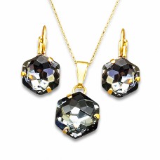 Papuošalų rinkinys moterims DiamondSky „Fantasy (Silver Night)“ su Swarovski kristalais
