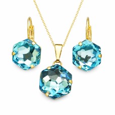 Papuošalų rinkinys moterims „Fantasy (Aquamarine)“ su Swarovski® kristalais
