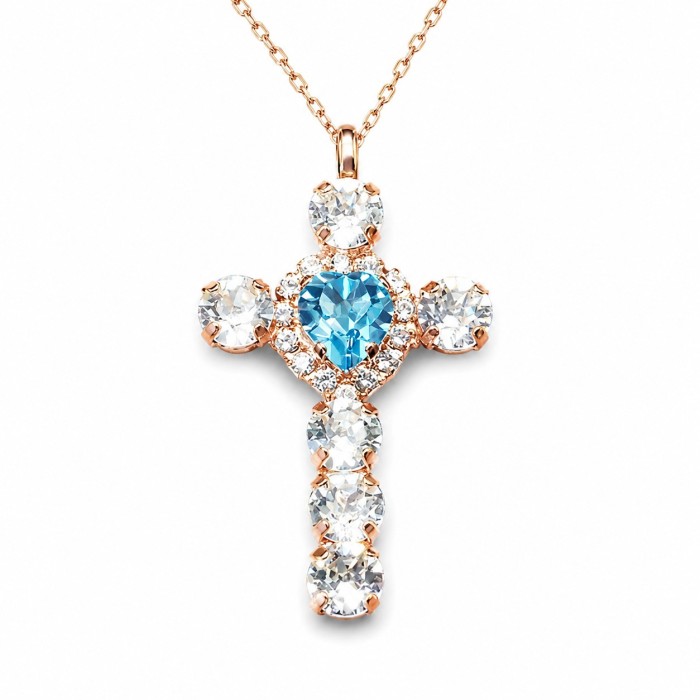 Pendant “For You” (Aquamarine) embellished with Crystals by Swarovski®