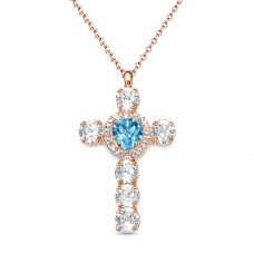 Kaklo papuošalas moterims DiamondSky „For You (Aquamarine)“ su Swarovski kristalais