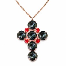 Pakabukas „Glamour (Graphite / Light Siam)“ su Swarovski® kristalais