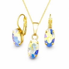 Papuošalų rinkinys moterims „Enigma (Aurora Borealis)“ su Swarovski® kristalais