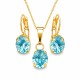 Papuošalų rinkinys moterims DiamondSky „Mystic II (Aquamarine)“ su Swarovski kristalais