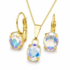 Papuošalų rinkinys moterims DiamondSky „Mystic II (Aurora Borealis)“ su Swarovski kristalais
