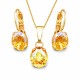 Papuošalų rinkinys moterims DiamondSky „Mystic II (Light Topaz Shimmer)“ su Swarovski kristalais