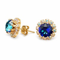 Earrings “Glory III (Bermuda Blue)” created with Crystals by Swarovski®
