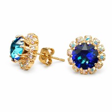 Auskarai „Glory III (Bermuda Blue)“ su Swarovski® kristalais