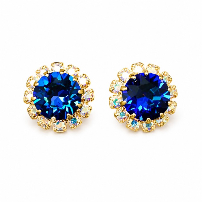 Серьги «Великолепие III (Bermuda Blue)» с кристаллами Swarovski®