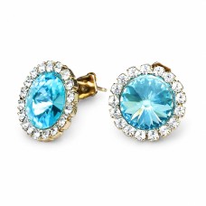Auskarai „Clarice X (Aqua Bohemica)“ su Preciosa® kristalais