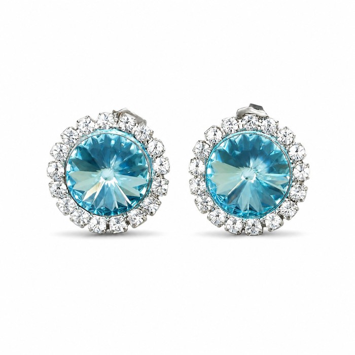 Auskarai „Clarice X (Aqua Bohemica)“ su Preciosa® kristalais