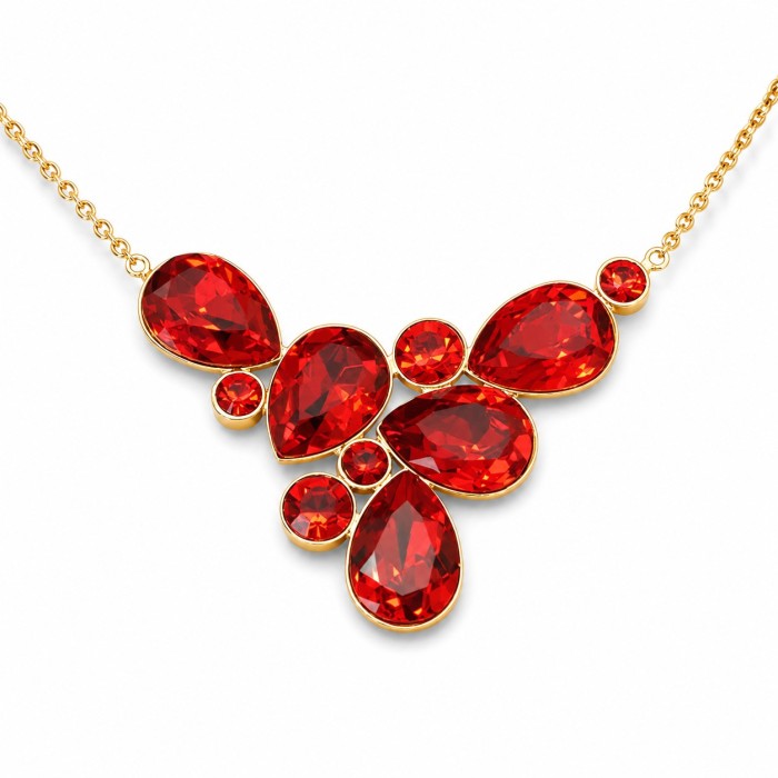 “Fillory Magic (Light Siam)” pendant with Preciosa® crystals