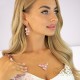 Papuošalų rinkinys moterims DiamondSky „Fillory Magic (Light Rose)“ su Preciosa® kristalais