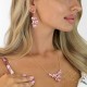 Papuošalų rinkinys moterims DiamondSky „Fillory Magic (Light Rose)“ su Preciosa® kristalais