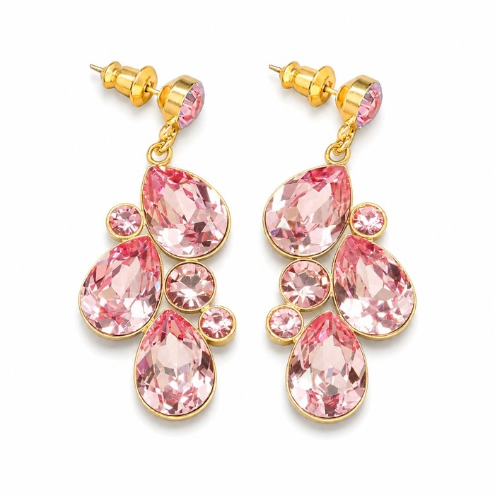 Auskarai moterims DiamondSky „Fillory Magic (Light Rose)“ su Preciosa® kristalais