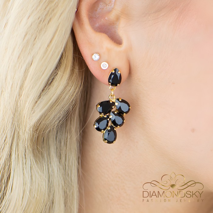 Jewelry Set “Amber II (Jet)” created with Preciosa® crystals