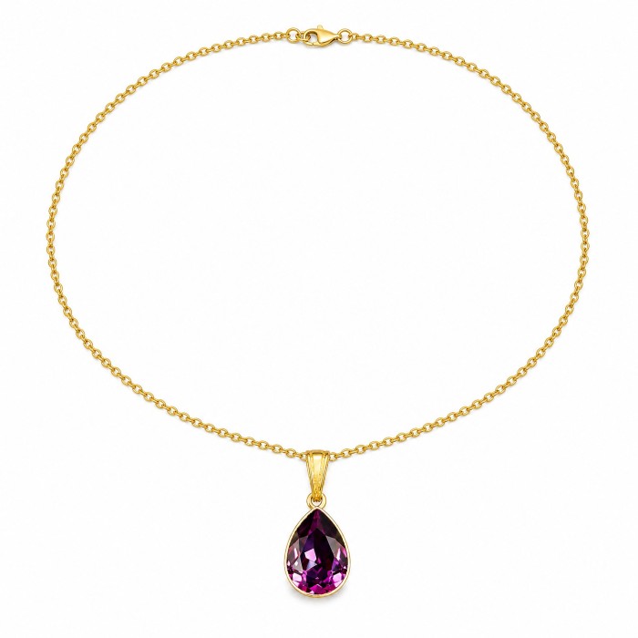 Серебряный комплект «Кристальная Капля (Amethyst)» с кристаллами Preciosa®