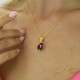 925 Sterling Silver Pendant “Crystal Drop (Amethyst)” created with Preciosa® crystals