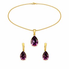 Sidabrinis papuošalų rinkinys moterims DiamondSky „Crystal Drop (Amethyst)“ su Preciosa® kristalais