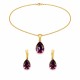 Серебряный комплект «Кристальная Капля (Amethyst)» с кристаллами Preciosa®