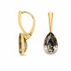 Sidabrinis papuošalų rinkinys moterims DiamondSky „Crystal Drop (Black Diamond)“ su Preciosa® kristalais