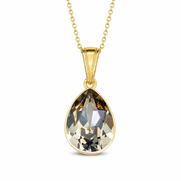 925 Sterling Silver Pendant “Crystal Drop (Black Diamond)” created with Preciosa® crystals