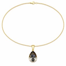Sidabrinis pakabukas „Crystal Drop (Black Diamond)“ su Preciosa® kristalais