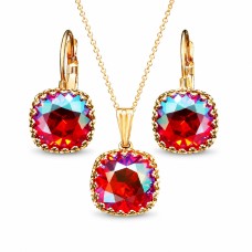 Papuošalų rinkinys moterims „Vintage V (Light Siam Shimmer)“ su Swarovski® kristalais