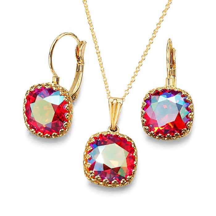 Jewelry Set “Vintage V (Light Siam Shimmer)” created with Crystals by Swarovski®