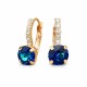 Auskarai moterims DiamondSky „Glory IV (Bermuda Blue)“ su Swarovski kristalais
