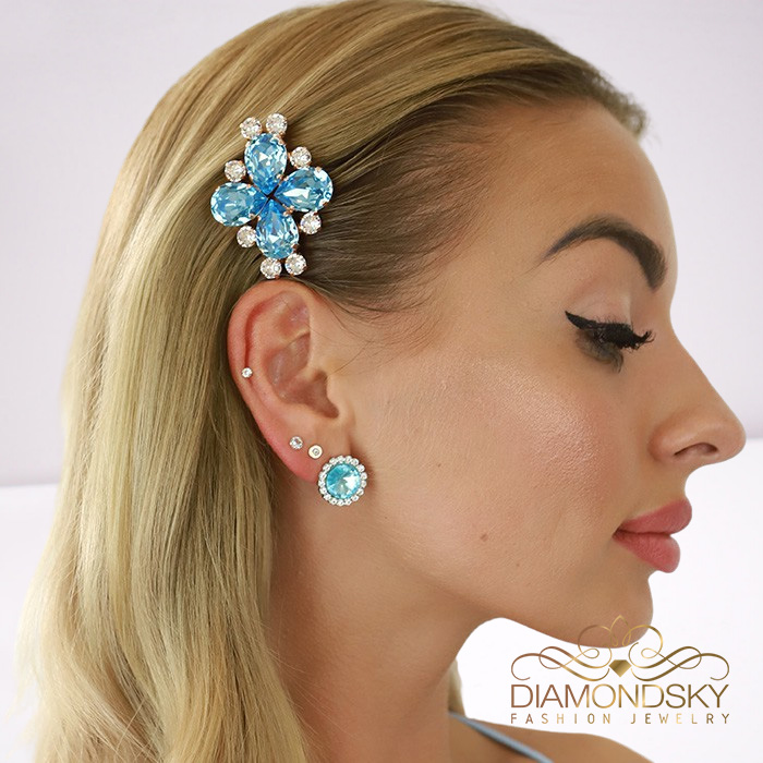 Plaukų segtukas Crystal Flower II su Swarovski kristalais