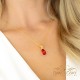 925 Sterling Silver Pendant “Crystal Drop (Light Siam)” created with Preciosa® crystals
