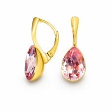 Auskarai moterims DiamondSky „Crystal Drop (Light Rose)“ su Preciosa® kristalais