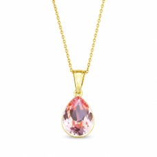 Sidabrinis pakabukas „Crystal Drop (Light Rose)“ su Preciosa® kristalais