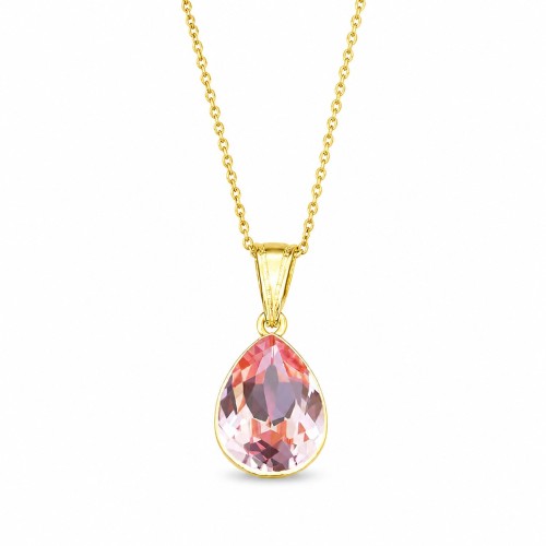 Sidabrinis pakabukas „Crystal Drop (Light Rose)“