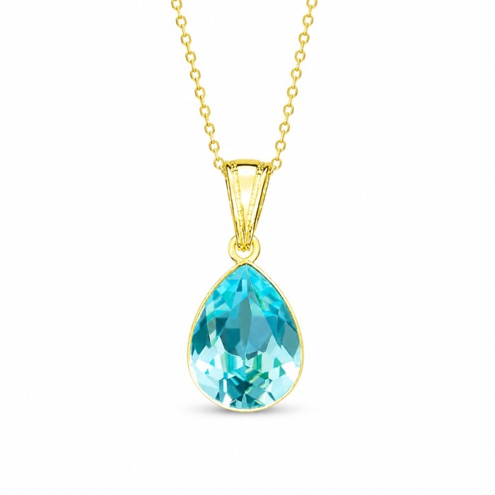 Sidabrinis pakabukas „Crystal Drop (Aqua Bohemica)“ su Preciosa® kristalais