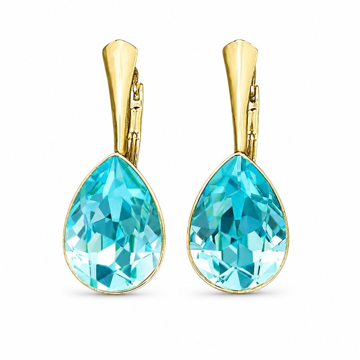 925 Sterling Silver earrings “Crystal Drop (Aqua Bohemica)” with Preciosa® crystals