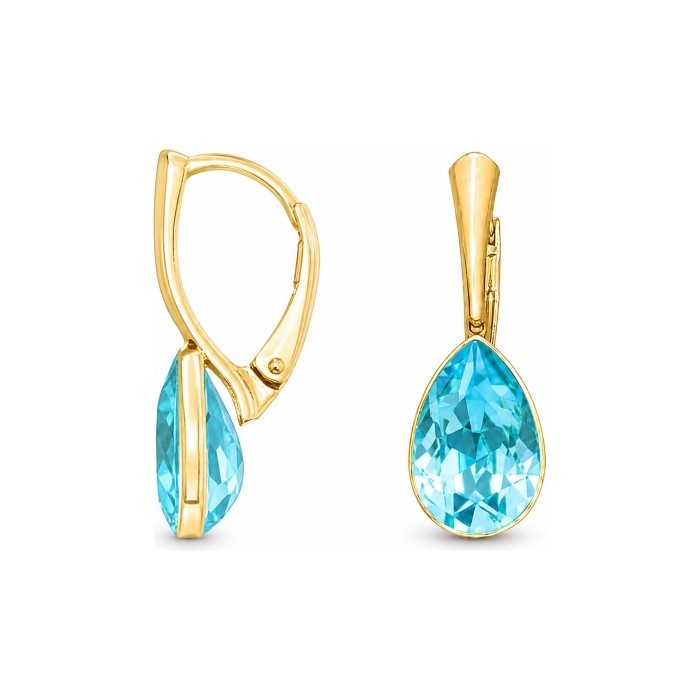 Sidabrinis papuošalų rinkinys moterims DiamondSky „Crystal Drop (Aqua Bohemica)“ su Preciosa® kristalais