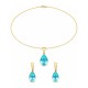 Sidabrinis papuošalų rinkinys moterims DiamondSky „Crystal Drop (Aqua Bohemica)“ su Preciosa® kristalais