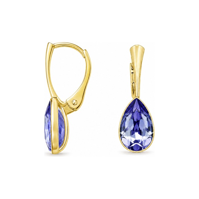 Sidabrinis papuošalų rinkinys moterims DiamondSky „Crystal Drop (Tanzanite)“ su Preciosa® kristalais