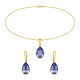 Sidabrinis papuošalų rinkinys moterims DiamondSky „Crystal Drop (Tanzanite)“ su Preciosa® kristalais
