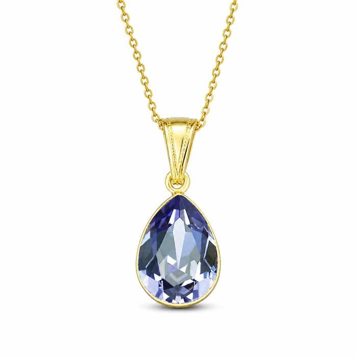 925 Sterling Silver pendant “Crystal Drop (Tanzanite)” with Preciosa® crystals
