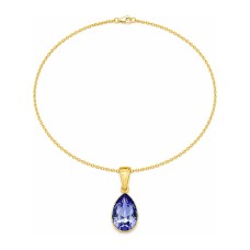 Sidabrinis kaklo papuošalas moterims Diamond Sky „Crystal Drop (Tanzanite)“ su Preciosa® kristalais