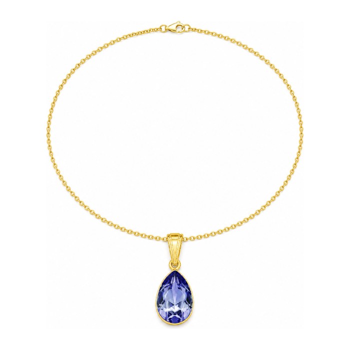 Sidabrinis papuošalų rinkinys moterims DiamondSky „Crystal Drop (Tanzanite)“ su Preciosa® kristalais