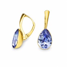 Auskarai moterims DiamondSky „Crystal Drop (Tanzanite)“ su Preciosa® kristalais