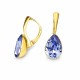 Серебряные серьги «Кристальная Капля (Tanzanite)» с кристаллами Preciosa®