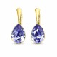 Серебряные серьги «Кристальная Капля (Tanzanite)» с кристаллами Preciosa®