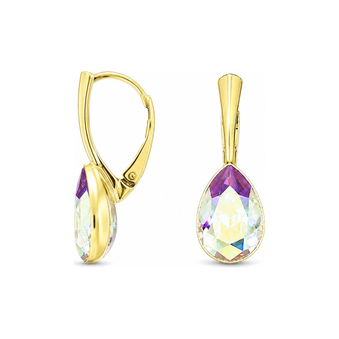 Sidabrinis papuošalų rinkinys moterims DiamondSky „Crystal Drop (Aurora Borealis)“ su Preciosa® kristalais