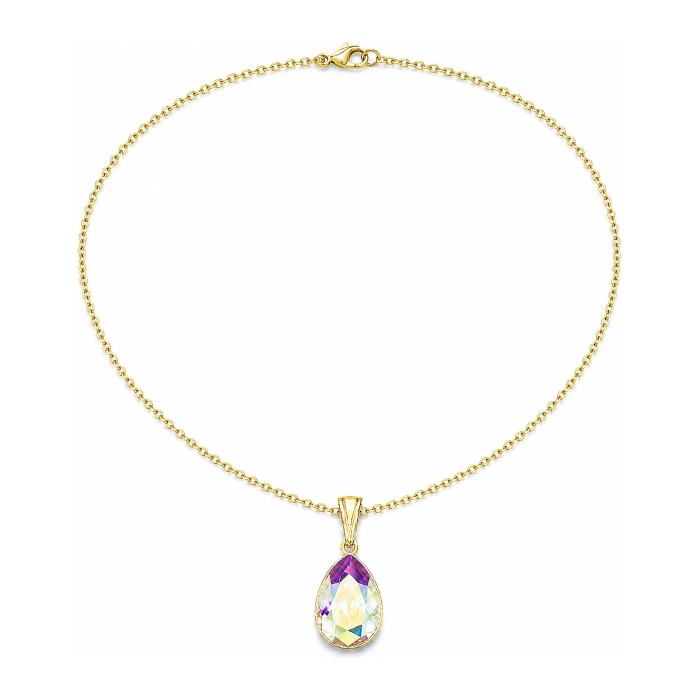 Sidabrinis papuošalų rinkinys moterims DiamondSky „Crystal Drop (Aurora Borealis)“ su Preciosa® kristalais