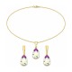 Sidabrinis papuošalų rinkinys moterims DiamondSky „Crystal Drop (Aurora Borealis)“ su Preciosa® kristalais